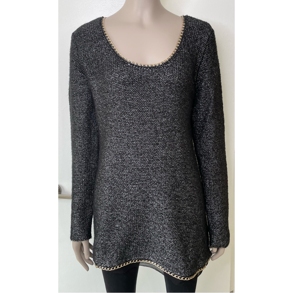 Soft Surroundings Metallic Knit Chainlink Sweater
